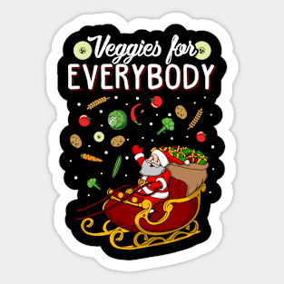 Veggies For Everybody Christmas Ugly Sweater Sticker